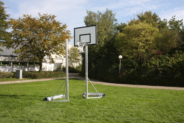 mobiele recreatieset gras basketbalbord