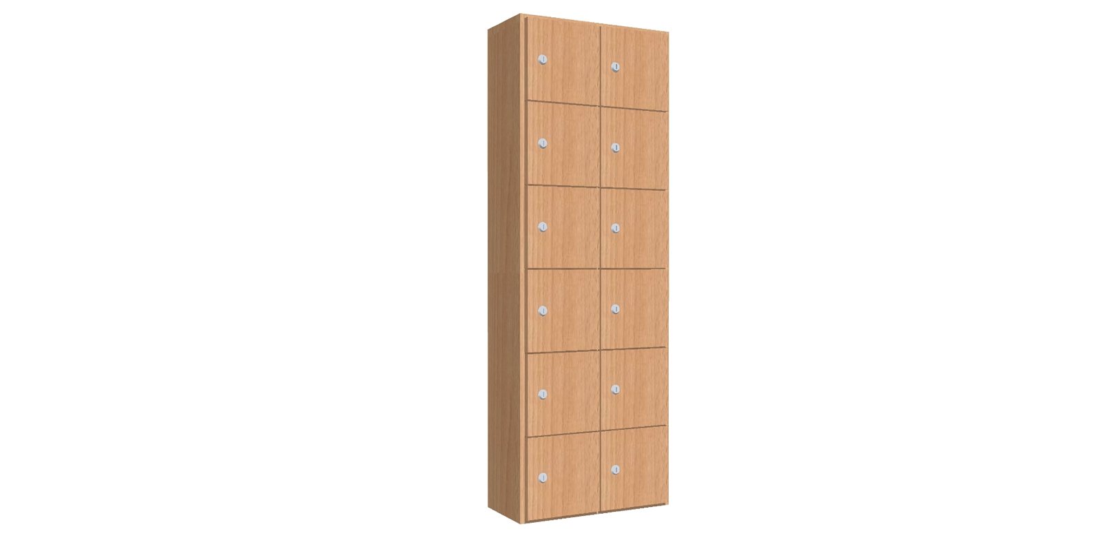 Lockerkast voorzien van 12 mini lockers