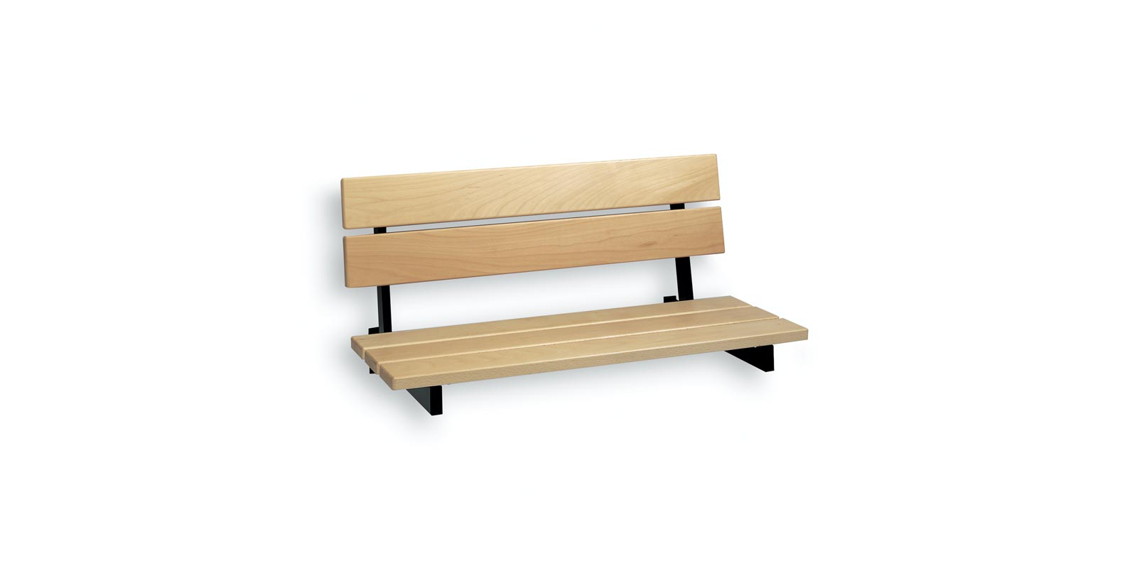 Wandbank met 3 zitstroken en rugleuning