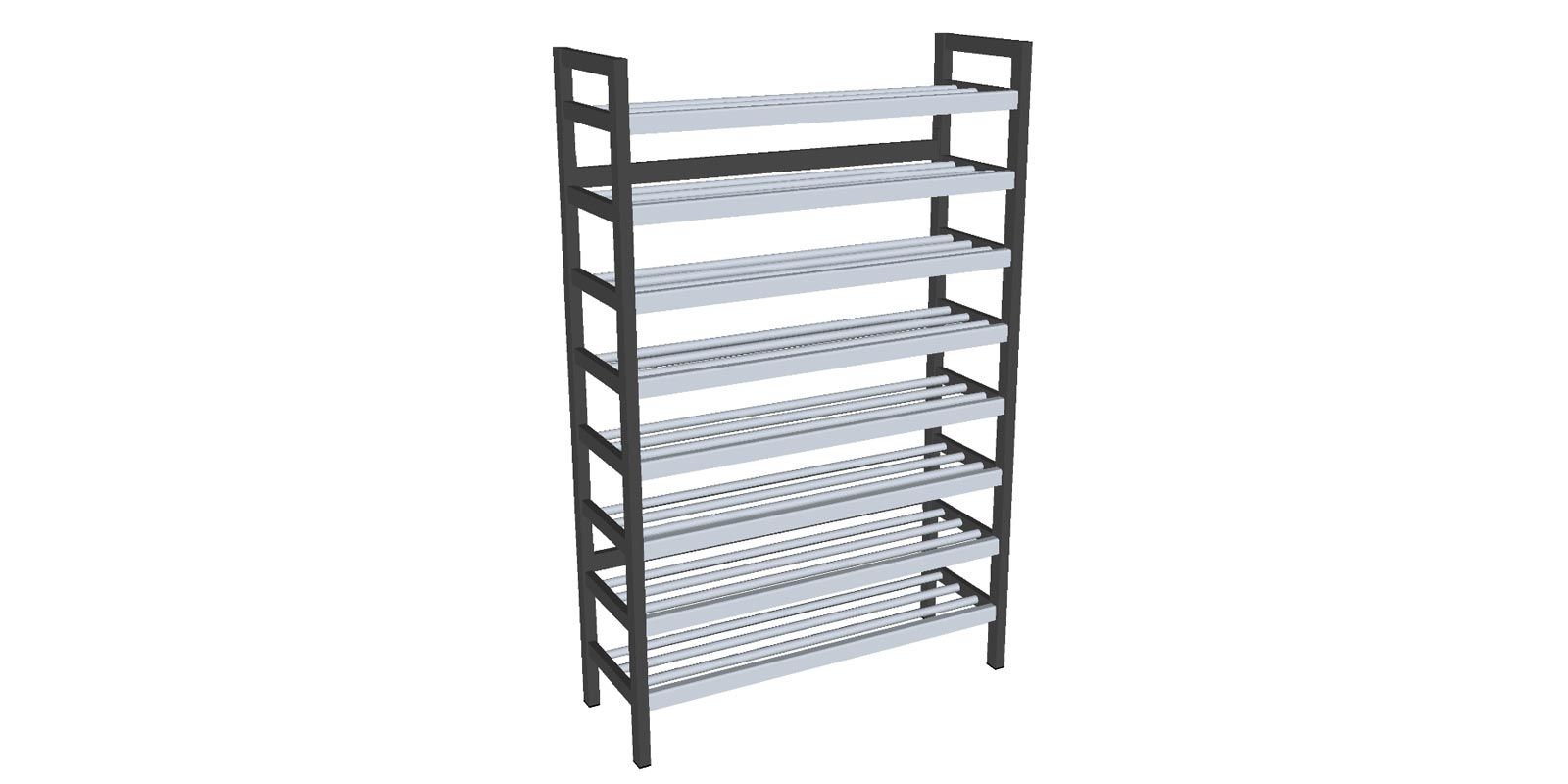 Schoenenrek met acht planken
