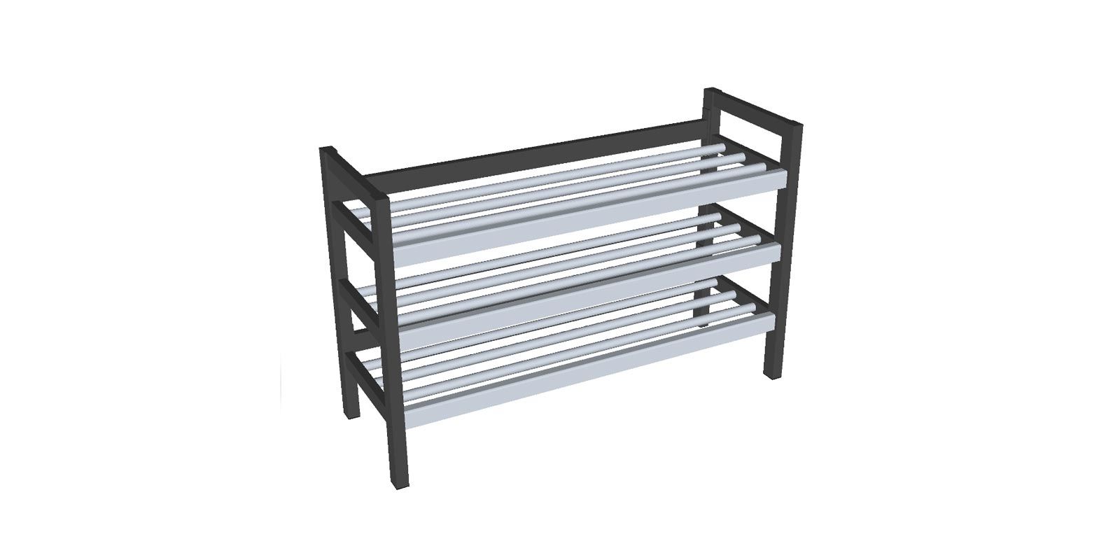 Schoenenrek met drie planken