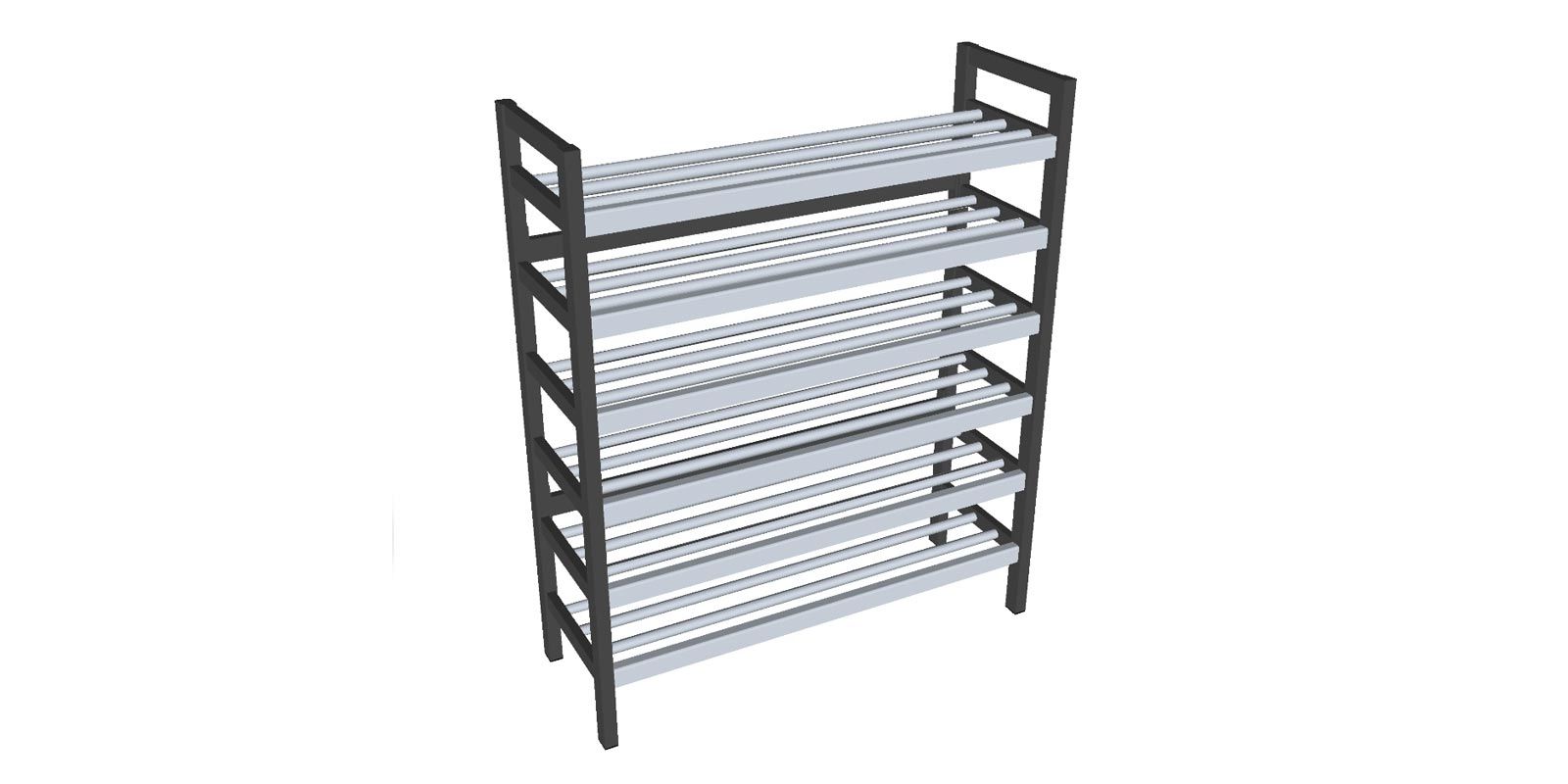 Schoenenrek met zes planken