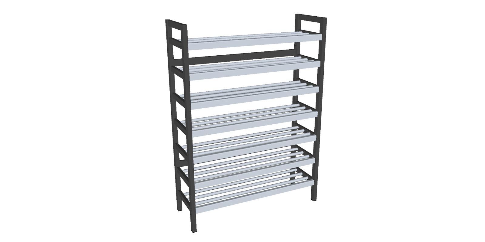 Schoenenrek met zeven planken