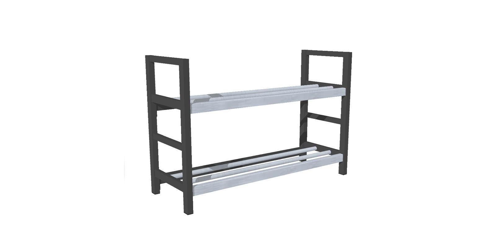 Tassenrek met twee planken